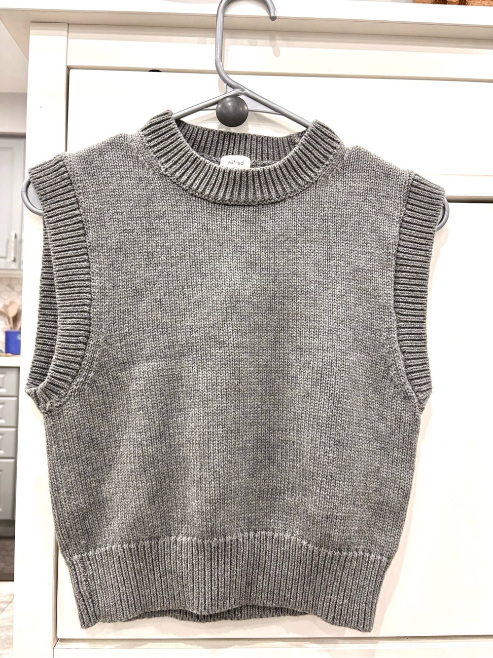 Wilfred Gray Knit Crewneck Sleeveless Sweater Vest